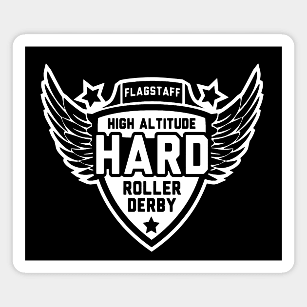 High Altitude Roller Derby White Logo Magnet by High Altitude Roller Derby 